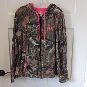 Mossy Oak Brown and Pink Utility Jacket with Camouflage Pattern